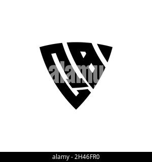 QB Monogram logo letter with triangle shield shape style design isolated on white background. Triangle monogram logo, shield monogram logo, triangle s Stock Vector