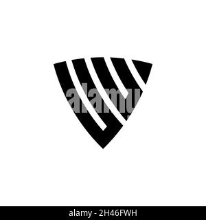 UU Monogram logo letter with triangle shield shape style design isolated on white background. Triangle monogram logo, shield monogram logo, triangle s Stock Vector