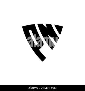 PN Monogram logo letter with triangle shield shape style design isolated on white background. Triangle monogram logo, shield monogram logo, triangle s Stock Vector