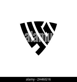YG Monogram logo letter with triangle shield shape style design isolated on white background. Triangle monogram logo, shield monogram logo, triangle s Stock Vector