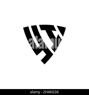 YI Monogram logo letter with triangle shield shape style design isolated on white background. Triangle monogram logo, shield monogram logo, triangle s Stock Vector