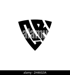 QR Monogram logo letter with triangle shield shape style design isolated on white background. Triangle monogram logo, shield monogram logo, triangle s Stock Vector