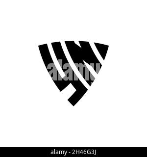 YN Monogram logo letter with triangle shield shape style design isolated on white background. Triangle monogram logo, shield monogram logo, triangle s Stock Vector
