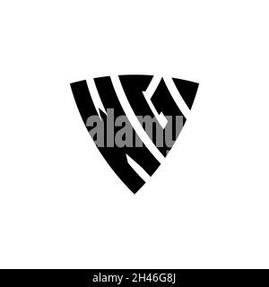 WG Monogram logo letter with triangle shield shape style design isolated on white background. Triangle monogram logo, shield monogram logo, triangle s Stock Vector