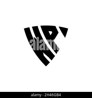 WP Monogram logo letter with triangle shield shape style design isolated on white background. Triangle monogram logo, shield monogram logo, triangle s Stock Vector