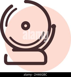 Schools old bell, illustration, vector, on a white background. Stock Vector