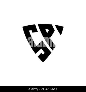 SP Monogram logo letter with triangle shield shape style design isolated on white background. Triangle monogram logo, shield monogram logo, triangle s Stock Vector
