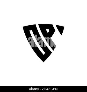 OP Monogram logo letter with triangle shield shape style design isolated on white background. Triangle monogram logo, shield monogram logo, triangle s Stock Vector