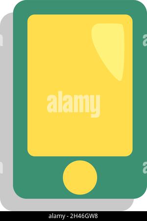 Green study phone, illustration, vector, on a white background. Stock Vector