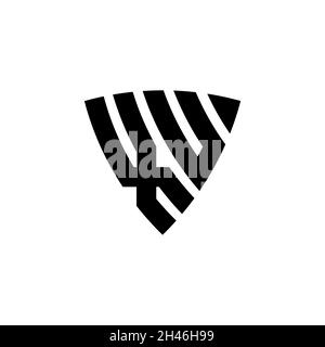 XU Monogram logo letter with triangle shield shape style design isolated on white background. Triangle monogram logo, shield monogram logo, triangle s Stock Vector