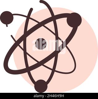 Chemistry atom, illustration, vector, on a white background. Stock Vector