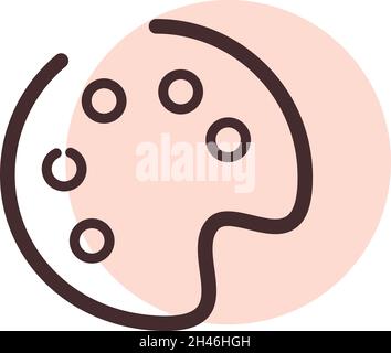 Painting palette, illustration, vector, on a white background. Stock Vector
