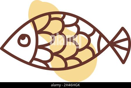 Small yellow goldfish, illustration, vector, on a white background. Stock Vector