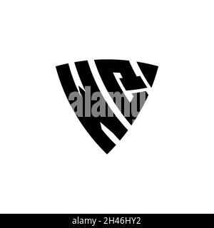 WQ Monogram logo letter with triangle shield shape style design isolated on white background. Triangle monogram logo, shield monogram logo, triangle s Stock Vector