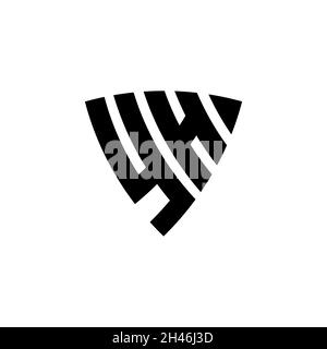 YH Monogram logo letter with triangle shield shape style design isolated on white background. Triangle monogram logo, shield monogram logo, triangle s Stock Vector