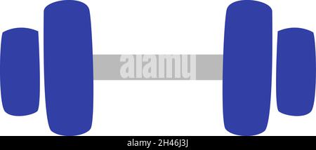 Blue barbell, illustration, vector, on a white background. Stock Vector