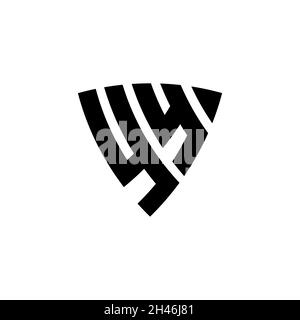 YY Monogram logo letter with triangle shield shape style design isolated on white background. Triangle monogram logo, shield monogram logo, triangle s Stock Vector