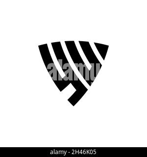 YU Monogram logo letter with triangle shield shape style design isolated on white background. Triangle monogram logo, shield monogram logo, triangle s Stock Vector