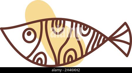 Ocean goldfish, illustration, vector, on a white background. Stock Vector