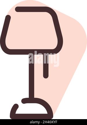 Pink small lamp, illustration, vector, on a white background. Stock Vector