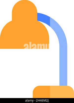 Yellow study lamp, illustration, vector, on a white background. Stock Vector
