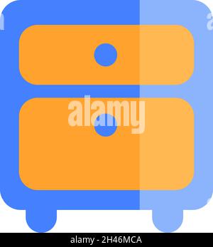 Small night stand, illustration, vector, on a white background. Stock Vector
