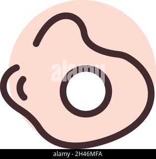 Fried egg, illustration, vector, on a white background. Stock Vector