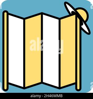 Yellow locker room, illustration, vector, on a white background. Stock Vector