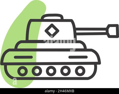 Green tank, illustration, vector, on a white background. Stock Vector