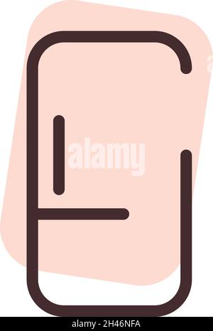 Pink kitchen fridge, illustration, vector, on a white background. Stock Vector