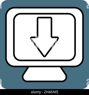 Computer update, illustration, vector, on a white background. Stock Vector