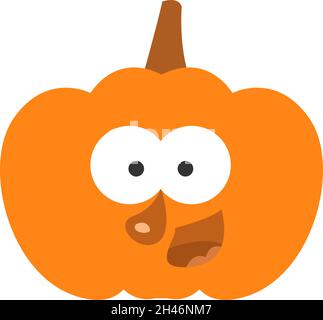 Scared pumpkin, illustration, vector, on a white background. Stock Vector