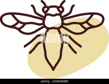 Silverfish moth, illustration, vector, on a white background. Stock Vector