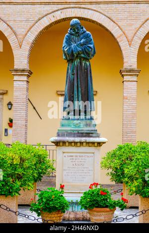 Statue of St Francis by Giovanni Dupre which is a copy of the original in San Rufino in Assisi Italy Stock Photo