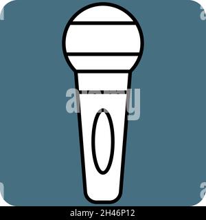 Electric microphone, illustration, vector, on a white background. Stock Vector