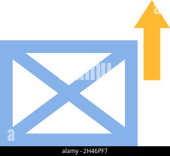Letter sent, illustration, vector, on a white background. Stock Vector