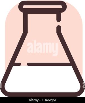 Chemical vassel, illustration, vector, on a white background. Stock Vector