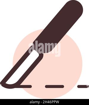 Surgery knife, illustration, vector, on a white background. Stock Vector