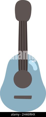 Blue ukulele, illustration, vector, on a white background. Stock Vector