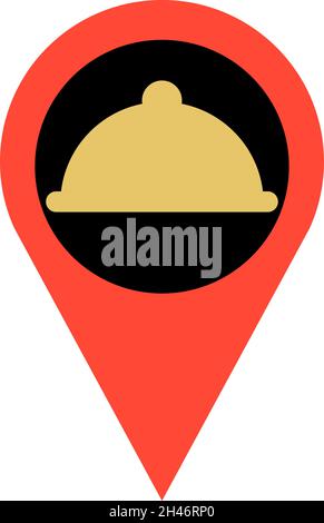 Location restaurant, illustration, vector, on a white background. Stock Vector