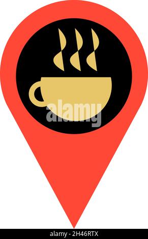 Location cafe, illustration, vector, on a white background. Stock Vector