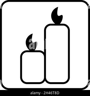 Meditation candles, illustration, vector, on a white background. Stock Vector