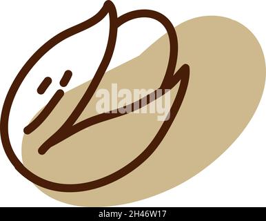 Pistachio in shell, illustration, vector, on a white background. Stock Vector