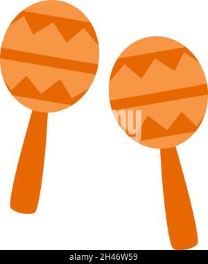 Two maracas, illustration, vector, on a white background. Stock Vector