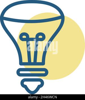 Invented LED lightbulb, illustration, vector, on a white background. Stock Vector
