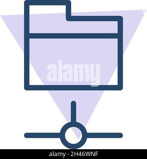 Network folder, illustration, vector, on a white background. Stock Vector