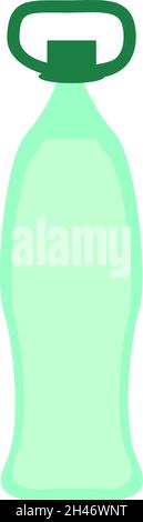 Green gym water bottle, illustration, vector, on a white background. Stock Vector