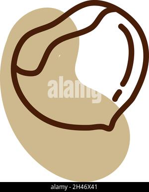 Brown chestnut, illustration, vector, on a white background. Stock Vector