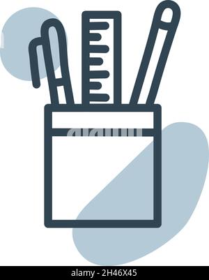 Office pens, illustration, vector, on a white background. Stock Vector