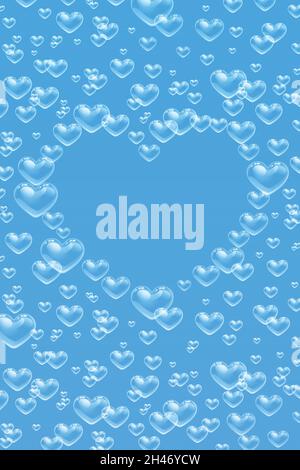 Heart shaped bubbles frame with copy space Stock Vector